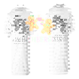 Cheers Gingerbread Man And Woman Hot Chocolate Coffee T-Shirt - Monsterry