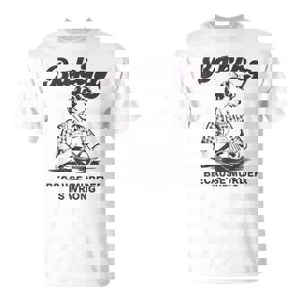 Chef Baker Lady Baking Because Murder Is Wrong Vintage T-Shirt - Monsterry