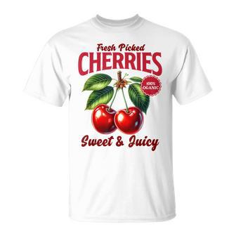 Cherry Farmer's Market Fresh Picked Cherries Cherry Lover T-Shirt - Thegiftio UK