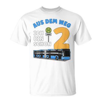 Children's 2 Years Boy Little Bus Driver 2Nd Birthday Bus Articulated Bus T-Shirt - Geschenkecke