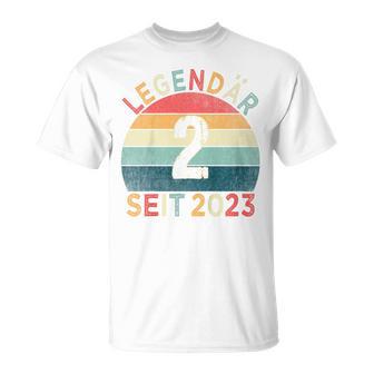 Children's 2Nd Birthday Legendary Since 2023Intage 2 Year Old T-Shirt - Geschenkecke