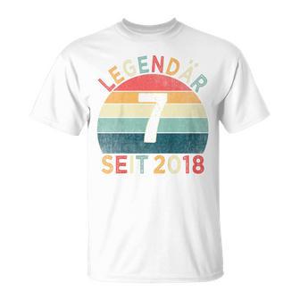 Children's 7Th Birthday Legendary Since 2018Intage 7 Years Old T-Shirt - Geschenkecke