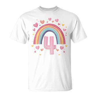 Children's Birthday 4 Girls Rainbow Fairy Four 4 Years T-Shirt - Geschenkecke
