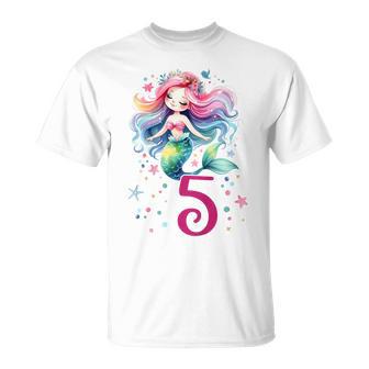 Children's Birthday 5 Mermaid Girls Five 5 Years Old T-Shirt - Geschenkecke