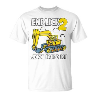 Children's Digger 2 Years Construction Site 2Nd Birthday Boys T-Shirt - Geschenkecke