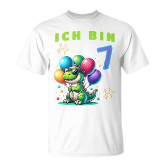 Children's Dino Children's Ich Bin Sieben 7 Jahre Alt T-Shirt - Geschenkecke