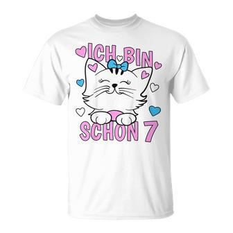 Children's Ich Bin Schon 7 Jahre Girl Ich Bin Schon 7 Years T-Shirt - Geschenkecke