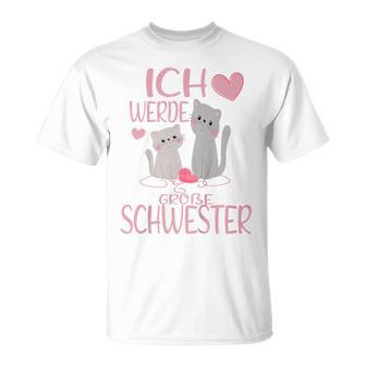 Children's Ich Werde Große Schwester Ich Werde Große Schwester 2023 Cat T-Shirt - Geschenkecke