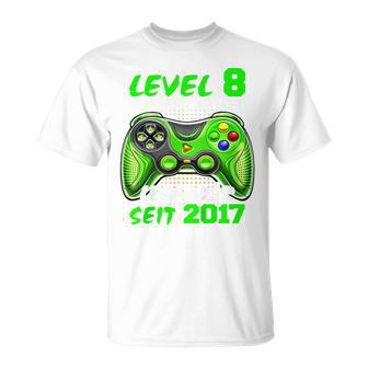 Children's Level 8 Birthday Boy Gamer 2017 8Th Birthday T-Shirt - Geschenkecke