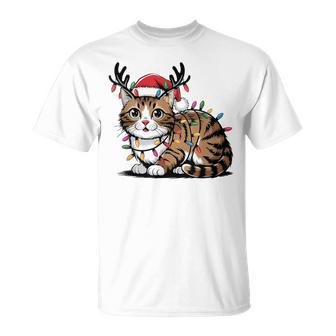 Christmas Children Cat Christmas Lights T-Shirt - Geschenkecke