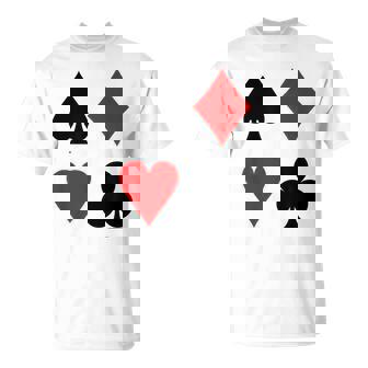 Clubs Herzen Spaten Diamanten Spielkarte Anzug Poker T-Shirt - Geschenkecke