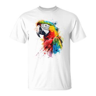 Colourful Parrot Watercolor T-Shirt - Geschenkecke