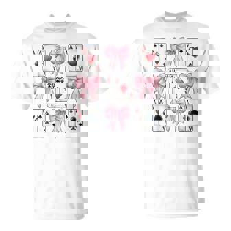 Coquette Bow Poker Casino Gambler Ribbon Mom T-Shirt | Mazezy