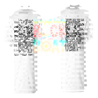 Cruise We're Just Here To Rock The Boat Retro T-Shirt | Mazezy