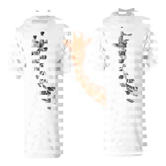 Curious Giraffe Zoo Animal Sketch T-Shirt - Monsterry