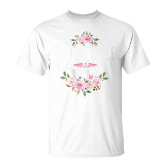 Cute Tea Time Flower Teacup Tea Lover Women Girls T-Shirt - Monsterry