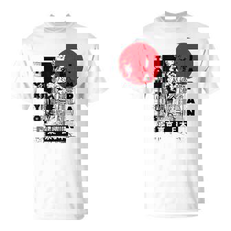 Da Japon Esthétique Rétro Bande Dessiné Cadeau Silhouette Tokyo Gris Adulte S Eu Small Regular Petite Col Officier Manche Courte 1 Count T-Shirt - Cadeauxyz