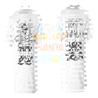 Dance Like Frosty Shine Like Rudolph Love Like Jesus Retro T-Shirt - Monsterry