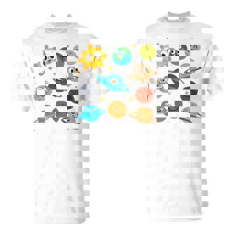Divertido Pijama Del Sistema Solar De Astronauta Del Mundo Manga Larga Camiseta unisex - Regaloses