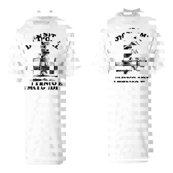 Don't Spot Me I'm Trying To Die Vintage Raccoon Weightlifter T-Shirt - Monsterry