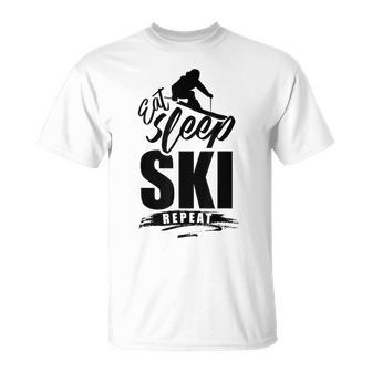 Eat Sleep Ski Repeat Ski T-Shirt - Geschenkecke