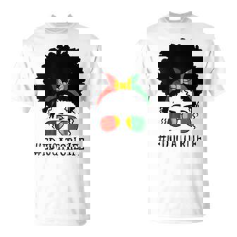 Educator African Women Messy Bun History Month Culture T-Shirt - Monsterry