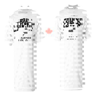 Elbows Up Gloves Off Fun Hockey Canada Flag T-Shirt | Mazezy