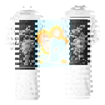Elefante Girasol Niñas Decoración Niños Niños Girasol Ele Manga Larga Camiseta unisex - Regaloses
