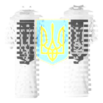 Escudo De Armas De Ucrania Ucrania Tryzub Ucrania Trident Manga Larga Camiseta unisex - Regaloses