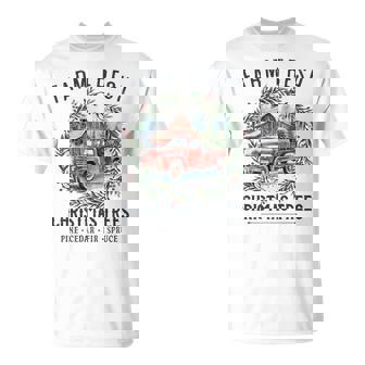 Farm Fresh Christmas Trees Vintage Red Truck And Barn T-Shirt - Monsterry