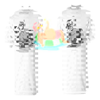 Fat Santa Relaxing Cocktail Beach Holiday Xmas T-Shirt - Monsterry