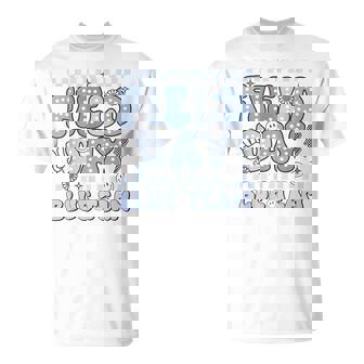 Field Day Blue Team Groovy Smile Face Checkered Students T-Shirt - Thegiftio
