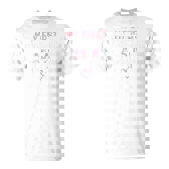 First Mother's Day As A Mommy Cute Letter Heart New Mom T-Shirt | Mazezy