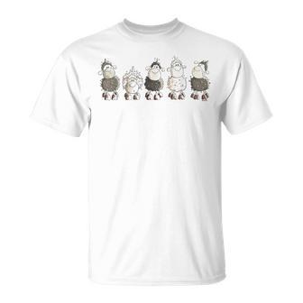 Five Wool Sheep I Sheep With Comic Sheep T-Shirt - Geschenkecke