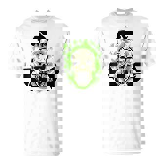 Flaming Skull Recycling Symbol Edgy With Flames T-Shirt - Monsterry