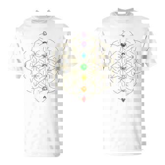 Fleur Deie Chakra Géométrie Sacrée Spiritualité Yoga T-Shirt - Cadeauxyz