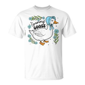 Floral Grammy Goose Cute Silly Goose Mother's Day Womens T-Shirt - Thegiftio UK
