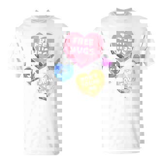 Free Hugs Just Kidding Don't Touch Me Valentines Day Hearts Tank Top T-Shirt - Monsterry