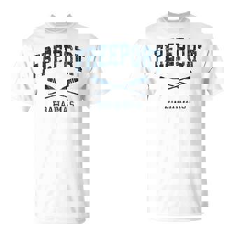 Freeport Bahamas Vintage Nautical Paddles Sports Oars T-Shirt - Monsterry