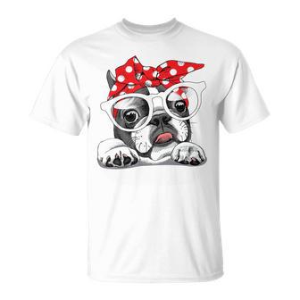 French Bulldog In Headband & Glasses T-Shirt - Geschenkecke