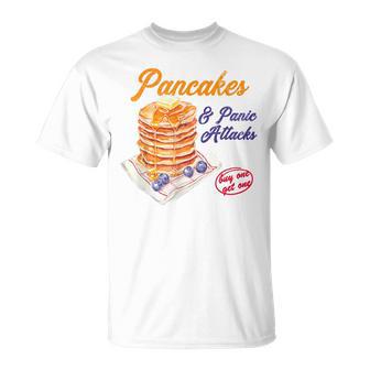 Graphic With Pancakes And Panic Attacks For Girls And Women T-Shirt - Geschenkecke