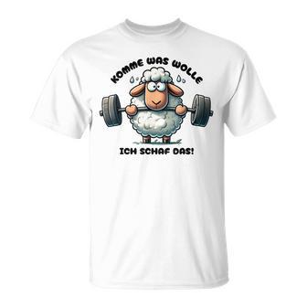 Sheep Motivation Motivational Saying Fun Humour Gray T-Shirt - Geschenkecke