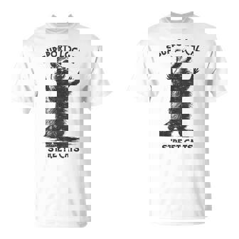 Street Cat Vintage Support Local Street Cats Raccoon T-Shirt - Thegiftio