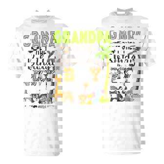 Grandpa Of The Birthday Boy Wild Zoo Theme Safari Party T-Shirt - Monsterry