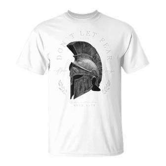 Greek Sparta Helmet Warrior Soldier Backprint Spartan T-Shirt - Geschenkecke