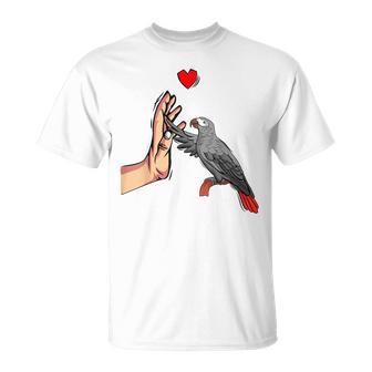 Grey Parrot Love Parrot Heart Bird T-Shirt - Geschenkecke