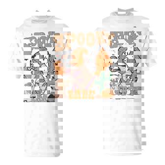 Groovy Spooky Babe Vibes Vintage Thick Thighs Halloween Vibe T-Shirt - Monsterry