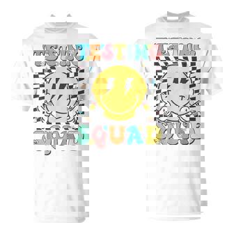 Groovy Test Day Testing Squad Motivation Teacher Student T-Shirt - Thegiftio
