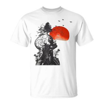 Hangover Human Tree Surreal Artistic Sunset Gray T-Shirt - Geschenkecke