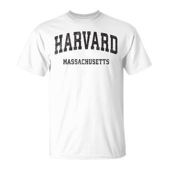 Harvard Massachusetts Maintage Athletic Sports Gray T-Shirt - Geschenkecke